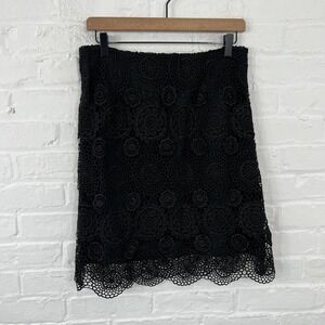Sara Campbell Women's Floral Embroidered Skirt Pull-On Black Size 6